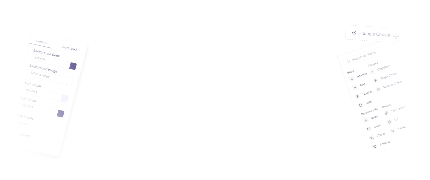 background showing few of the ui elements of formester