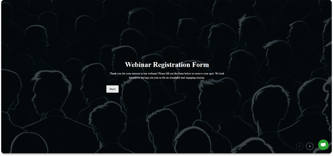 a screenshot of registration form