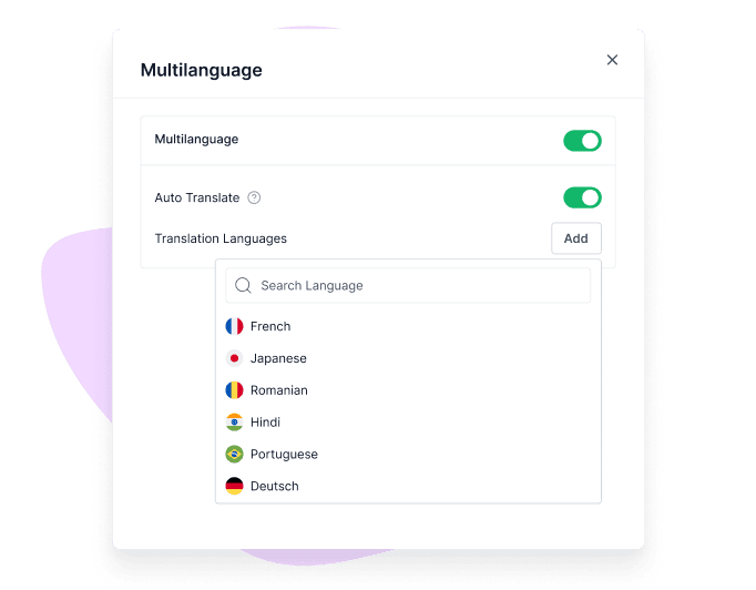 multi language translation ui