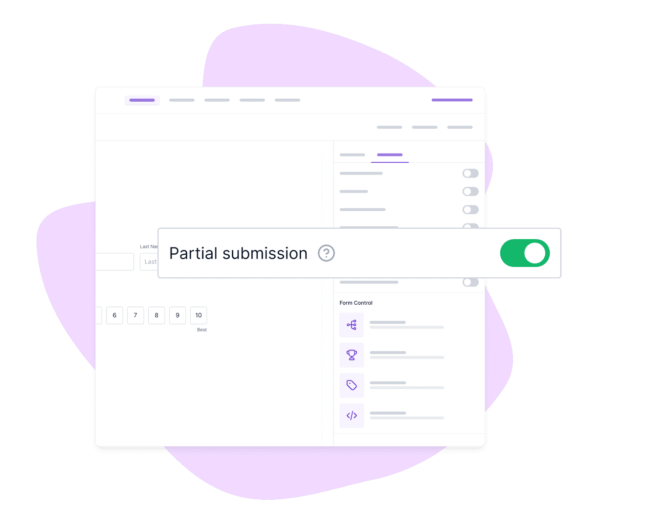 formester's partial submissions ui