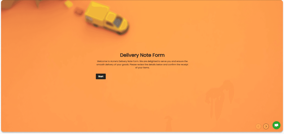 delivery note form