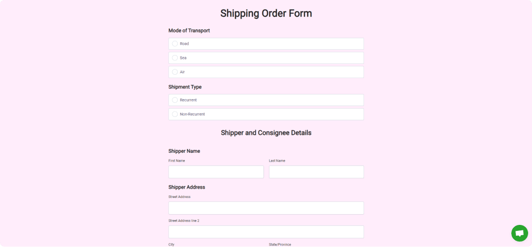 a screenshot of formester's order form template