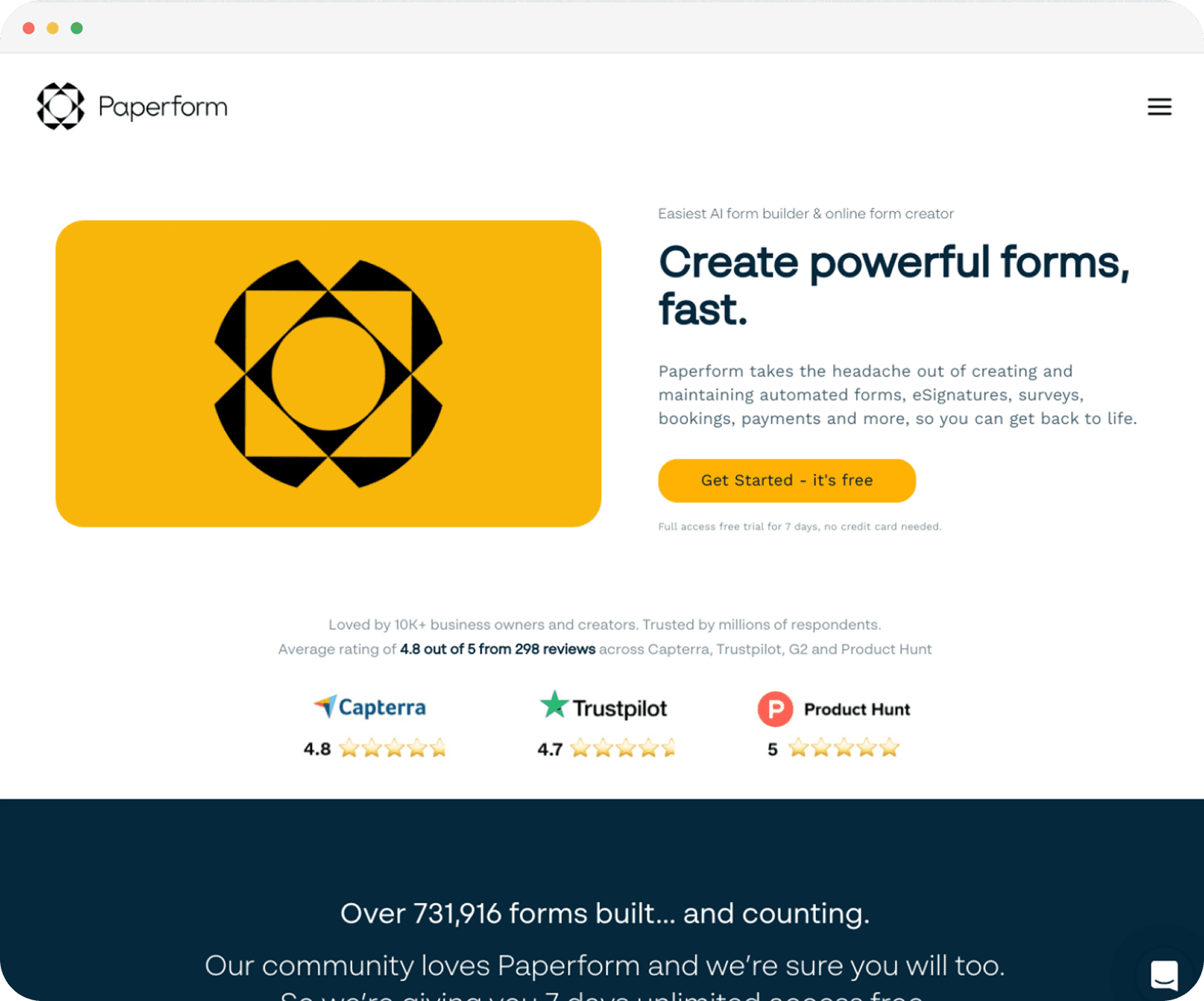 a screenshot of paperform