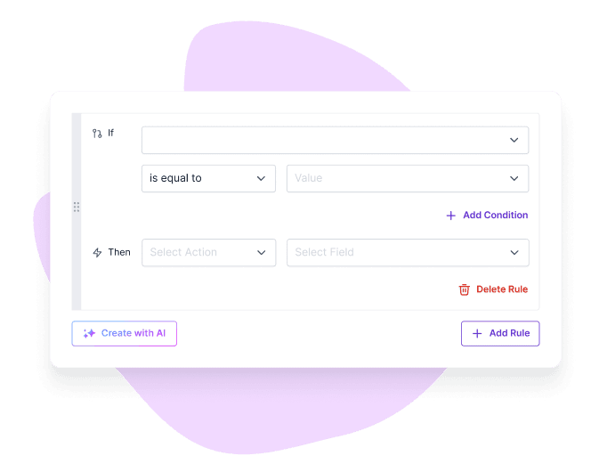 a screenshot of create conditional logic with ai ui
