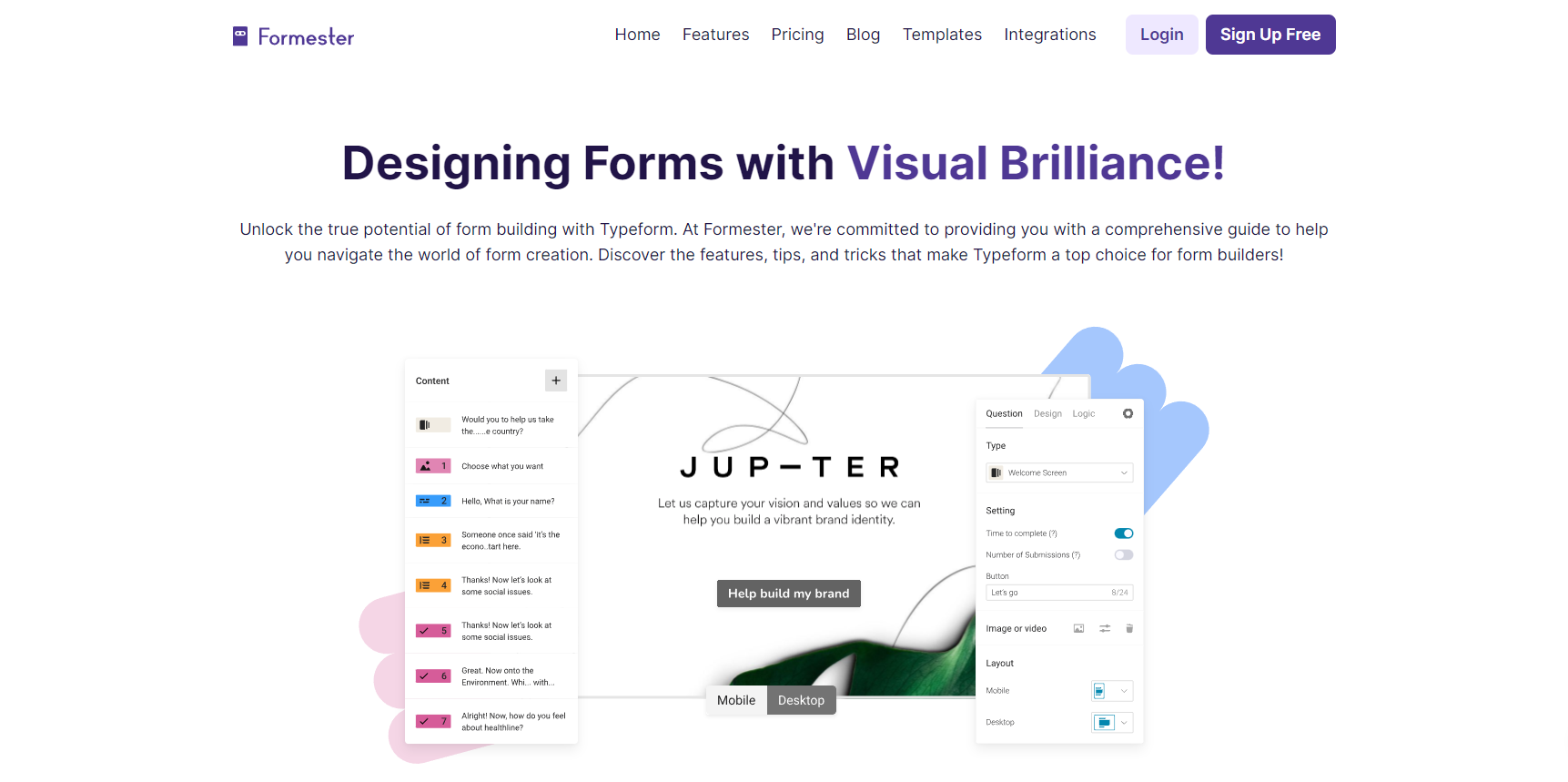 Typeform's intuitive creation process